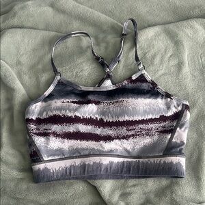 Stylish Gray and Purple Women's Sports Bra